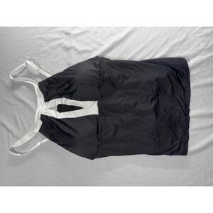 Black and White Women's Tank Top with Adjustable Straps